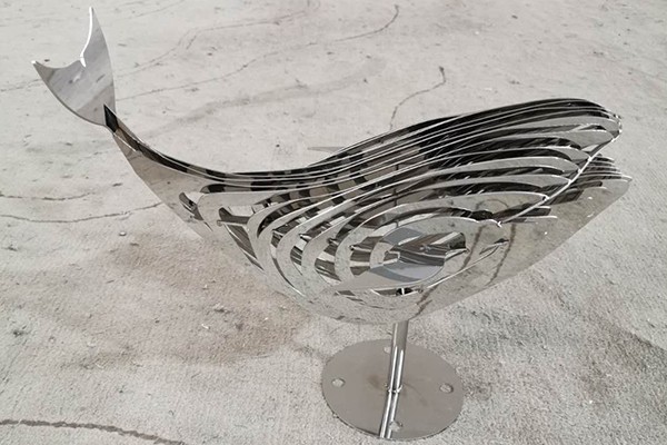 Custom Stainless Steel Layered Whale Sculpture - Modern Metal Art for Home & Gallery